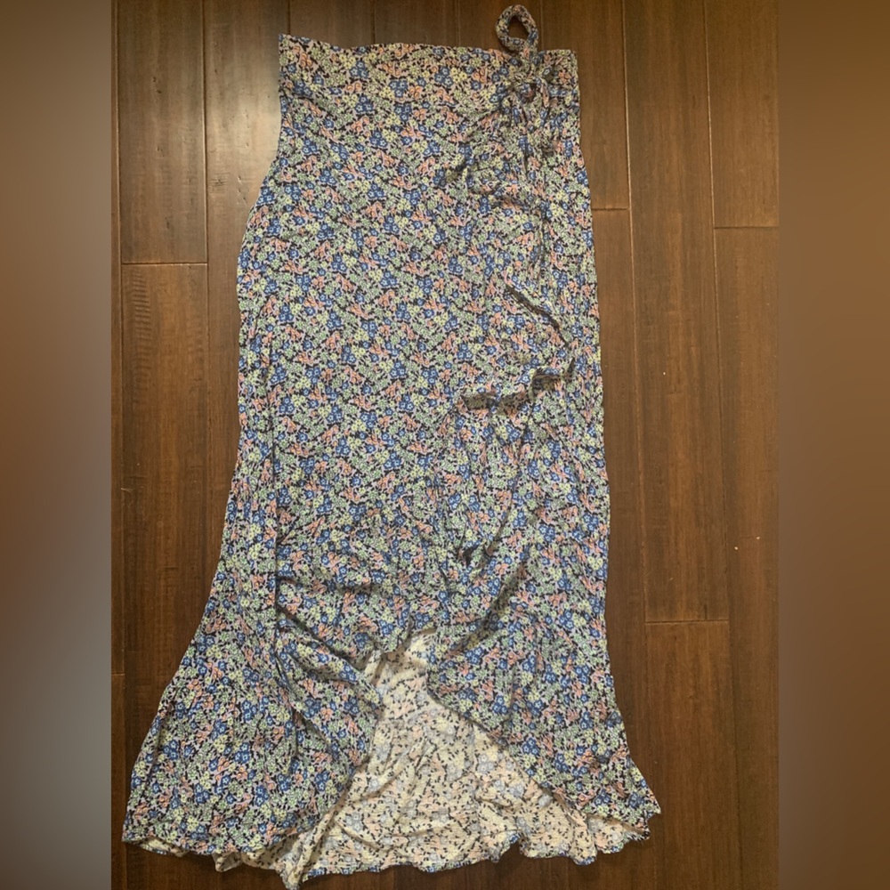 Floral wrap high low Mason & Belle cottagecore feminine skirt